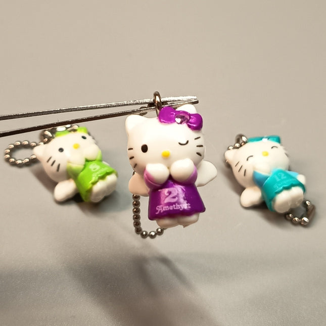 Sanrio Angel Hello Kitty Birth Stone Mascots – Lot of 3 Keychains (Pre-Owned)