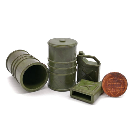 Lot of 4 GREEN GAS JERRY CAN & BARREL for 3.75" Action Figure Accessories Parts