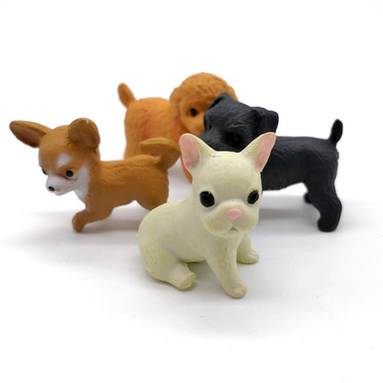 Lot of 4 Miniature Puppies – 1" Figure (Chihuahua Poodle, Pre-Owned)