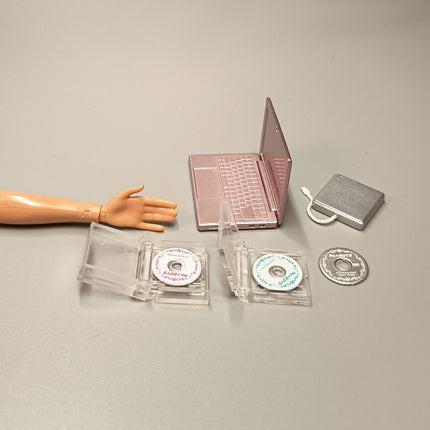 Re-Ment Miniature Pink Laptop with CD-ROM & Disc – Tech Mini (Pre-Owned)