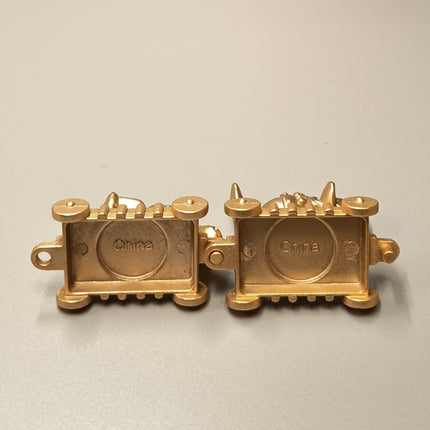 Disney Gold Diecast Metal Mascot – Donald & Pluto 1.25" (Pre-Owned)