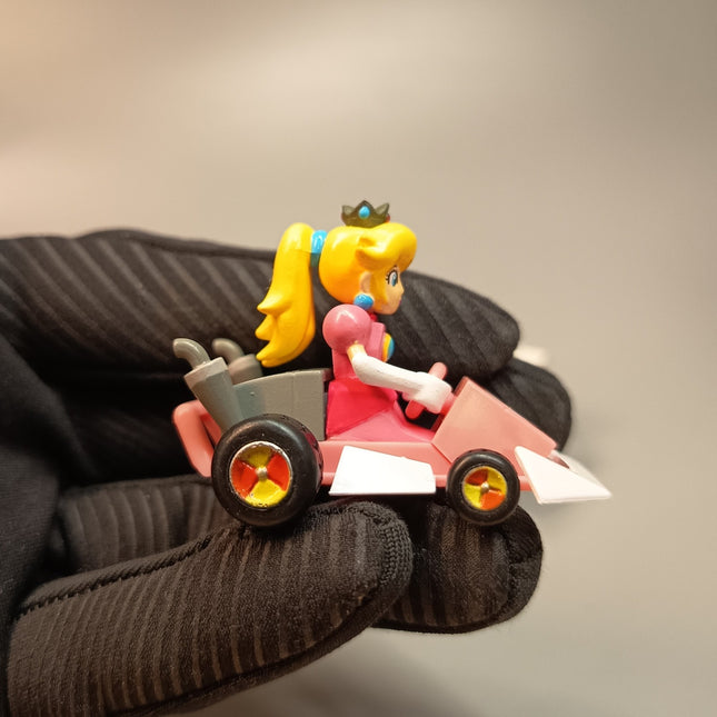 Mario Kart DS Racing Collection PEACH 2" Mini Figure PULL BACK CAR Toy Yujin