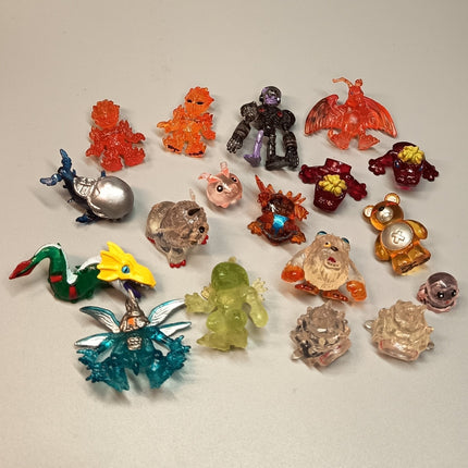 Digimon Lot of 18 CLEAR 1" Mini Figure Digital Monster Toy ~ READ DESCRIPTION