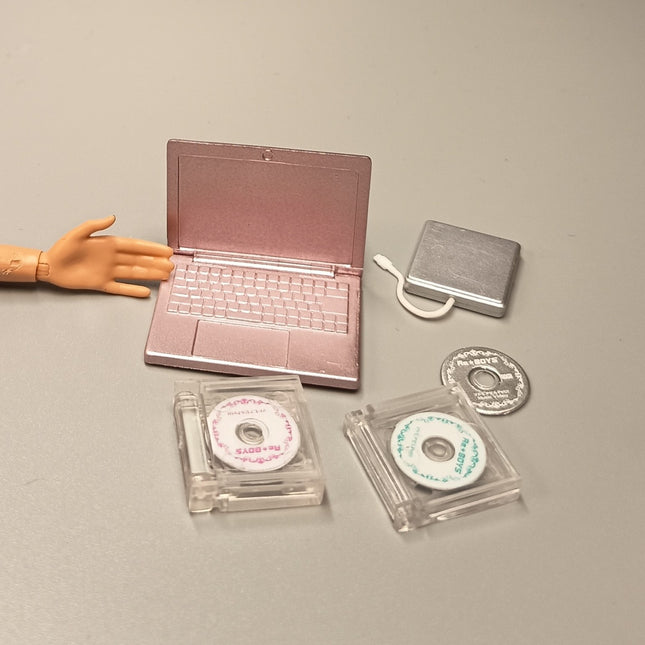 Re-Ment Miniature Pink Laptop with CD-ROM & Disc – Tech Mini (Pre-Owned)