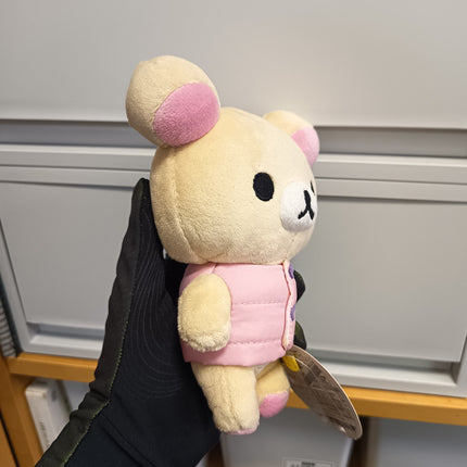 San-X Rilakkuma White Bear in Pink Winter Vest – 6.5" Plush (Pre-Owned)