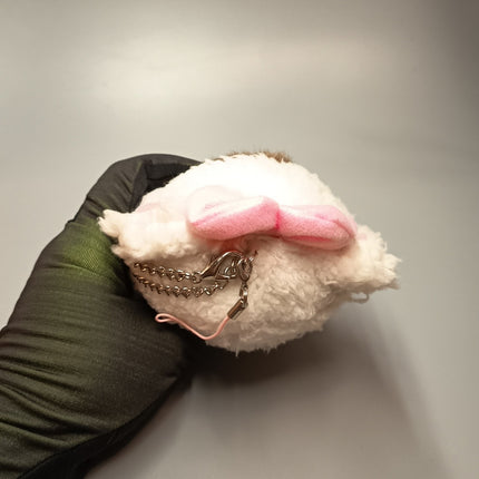 Big Head White Bunny Monchhichi 6" Plush – Bag Charm (Pre-Owned)