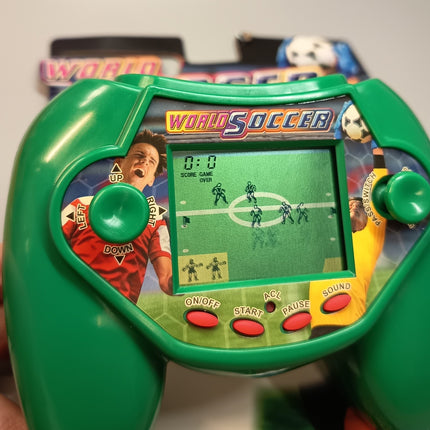 Vintage 90s WORLD SOCCER Green Handheld Retro Game Toy TESTED WORK