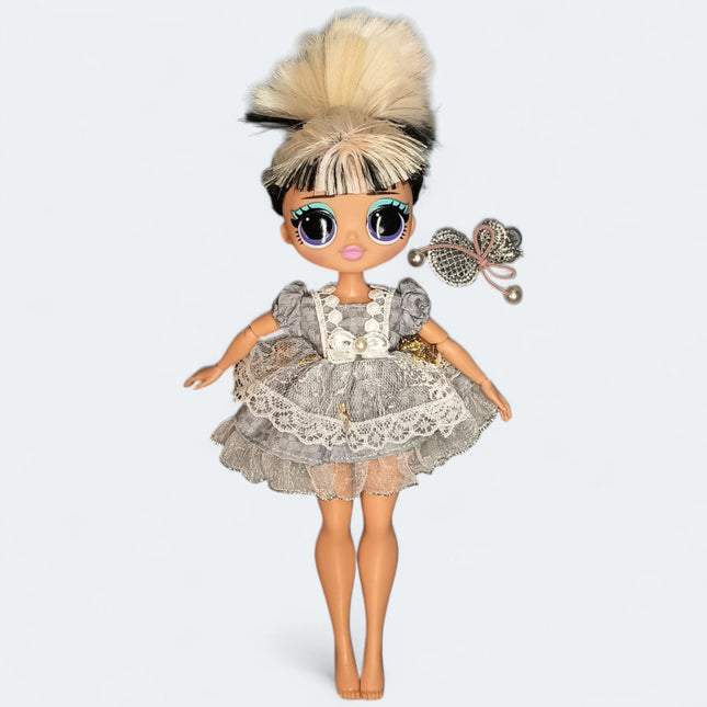 LOL OMG Doll Fashion Gray Lace Dress Casual Outfit – 20cm Clothes (Pre-Owned)