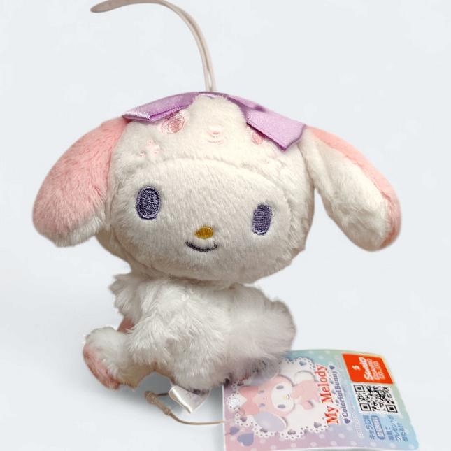 Sanrio My Melody as White Bunny – 3.5" Plush Keychain (2015, Pre-Owned)