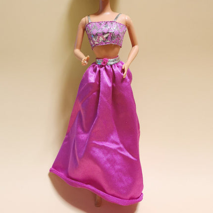 Mattel Barbie Fuchsia Pink Top & Skirt – Party Outfit (Pre-Owned)