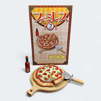 Re-Ment Family Restaurant 2 #1 Pepperoni Pizza with Tray – Dollhouse Kitchen