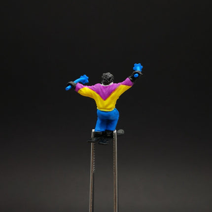 Toy Miniature Skiing Man in Blue Outfit – 1" Diorama Figure (Pre-Owned)