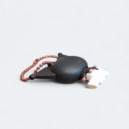 Sanrio Kuromi Petanko Flat – 1.75" Keychain (2021) (Pre-Owned)