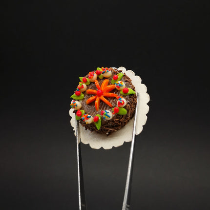 Handmade Chocolate Orange Cake 1.5" Miniature – Dollhouse Food (Pre-Owned)