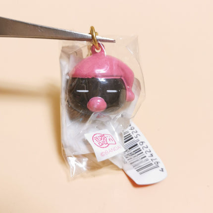 Bandai Tamagotchi Babytchi Black – 1" Bell Keychain (Japan 1996, Pre-Owned)