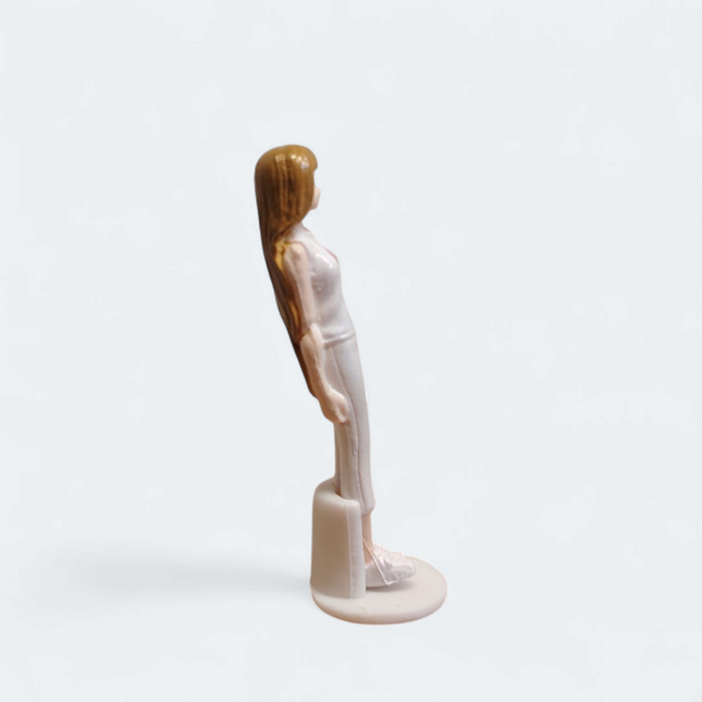 Rare 1/36 Momoko Doll White Outfit with Stand – 1.75" Figure (Pre-Owned)