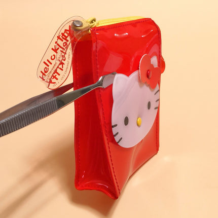 Vintage Sanrio Hello Kitty Red Vinyl Bag – 4.5" Zipper Pouch (1995, Pre-Owned)