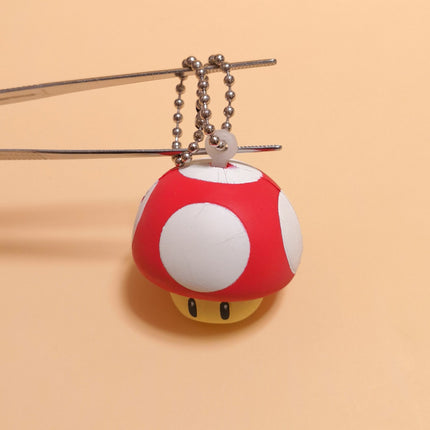 Super Mario MUSHROOM TOAD SQUISHY Soft Squeeze KEYCHAIN 1.5" Mini Figure 2006