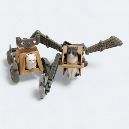 Neko Busou White Cat in War Armor – Lot of 2 Bandai Model Figures (Pre-Owned)