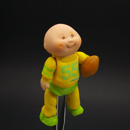 Vintage 1984 Cabbage Patch Kid w FOOTBALL 3.5" Figure Baby Birthday Cake Topper