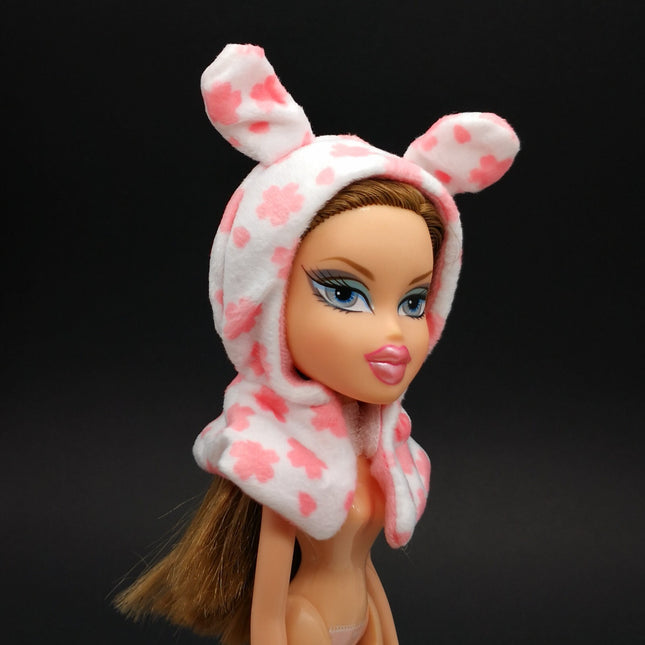 Sakura Soft Plush Cat Ears Cape – Doll Cosplay for Bratz/Blythe (Pre-Owned)