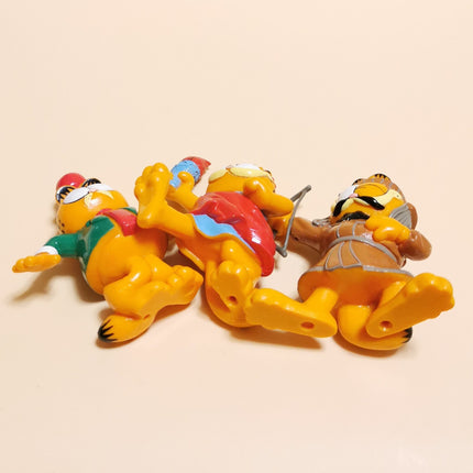 Garfield as Isaac Newton Greek Mongolian – 3" Figure Lot of 3 (1999, Pre-Owned)
