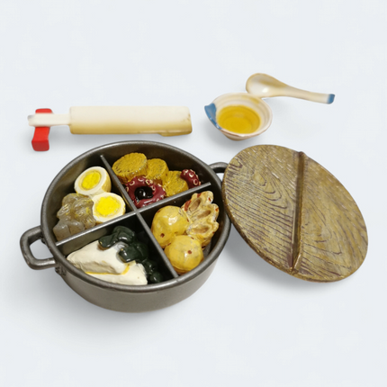 Re-Ment Japanese Meal #6 Big Oden Pot Set (2003) – Barbie Dollhouse Food (Pre-Owned)