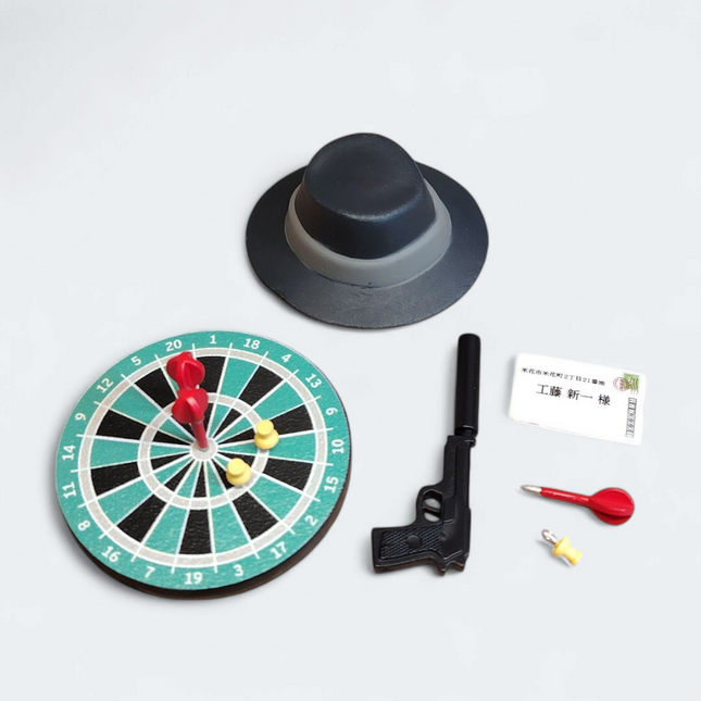 Re-Ment Detective Conan #4 Dart Board Game, Pistol & Hat – Miniature Set
