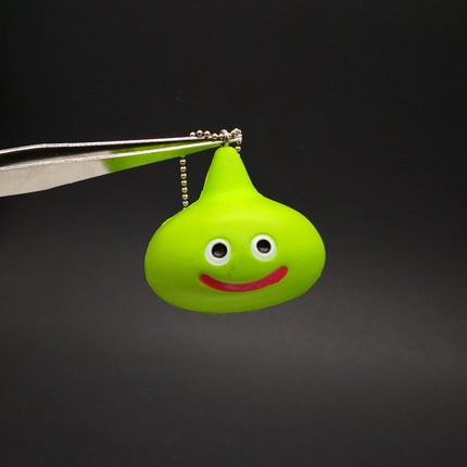 Dragon Quest Green Lime Slime – 1.5" Squishy Keychain (Square Enix, Pre-Owned)