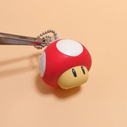 Super Mario MUSHROOM TOAD SQUISHY Soft Squeeze KEYCHAIN 1.5" Mini Figure 2006
