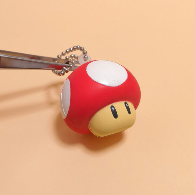 Super Mario MUSHROOM TOAD SQUISHY Soft Squeeze KEYCHAIN 1.5" Mini Figure 2006