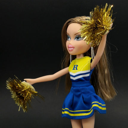 Cheerleader Uniform Top & Skirt Pom Pom – for Licca Bratz Dolls (Re-ment, Pre-Owned)