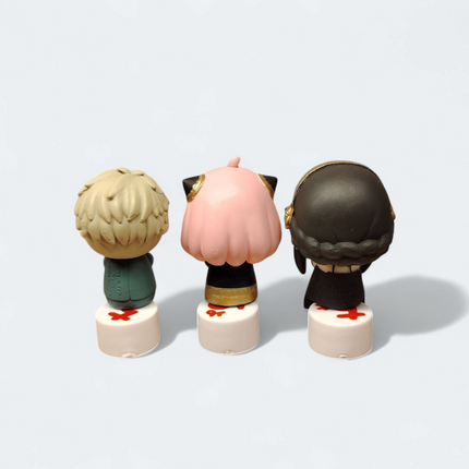 Takara Tomy Spy Family Anya Yor Loid – 1.5" Sitting Figure Lot of 3 (Pre-Owned)
