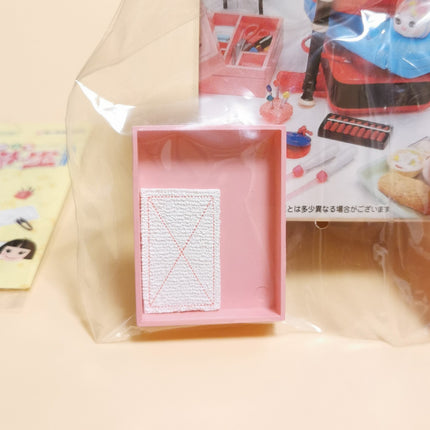 Re-Ment Elementary School #10 Pink Sewing Kit with Box & Scissors (Sealed)