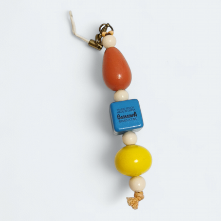 Barbapapa Wooden Beads Keychain – 3.5" Mini Figure (Pre-Owned)
