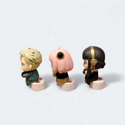 Takara Tomy Spy Family Anya Yor Loid – 1.5" Sitting Figure Lot of 3 (Pre-Owned)