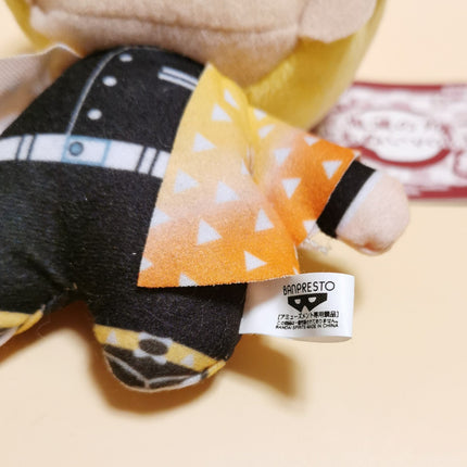 Bandai Demon Slayer Zenitsu Agatsuma – 5.5" Plush Keychain (Japan, Pre-Owned)