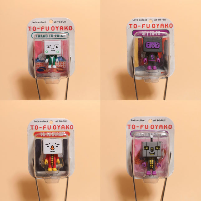 Tofu Oyako SPY MECHA YAKKO Lot of 4 – 1" Mini Figures in Blister Pack (Unused)