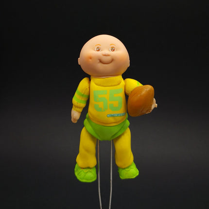 Vintage 1984 Cabbage Patch Kid w FOOTBALL 3.5" Figure Baby Birthday Cake Topper