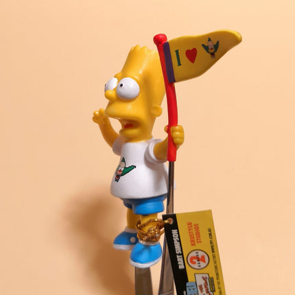 THE Simpsons BART SIMPSONS w FLAG Greetings From Springfield S2 3" Mini Figure