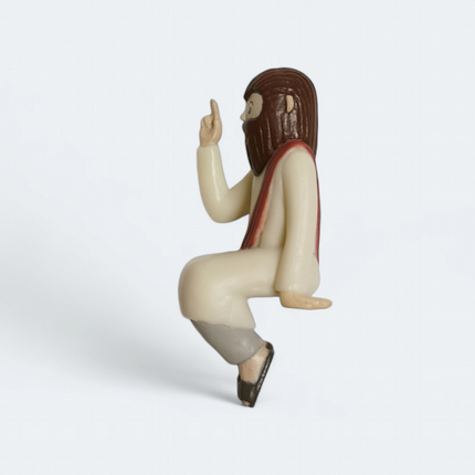 Miniature Smiling Jesus Sitting 2" Figure – Dollhouse Christian Decor (Pre-Owned)