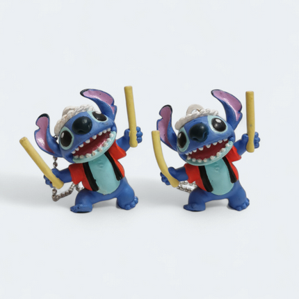 Lilo & Stitch Summer Festival Stitch 1.25" Keychains – Lot of 2 Re-Ment (Pre-Owned)