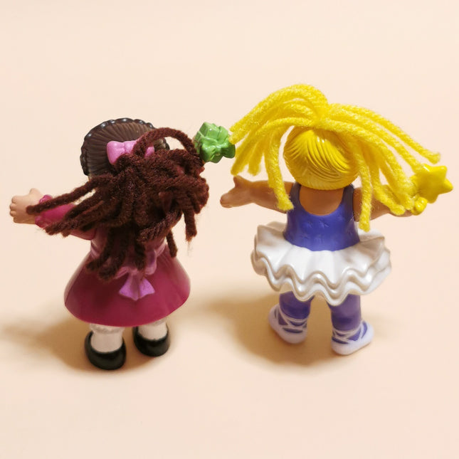Lot of 2 Cabbage Patch Kids CPK – 3.5" Mini Doll with Yarn Hair (1994, Pre-Owned)