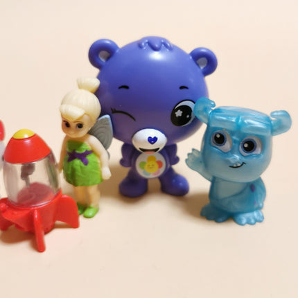 Lot of 5 Miniature Care Bear Tinkerbell Rocket Figures – Loose Gift (Pre-Owned)