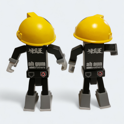 Brothers Worker AH GUM & AH AUN Kenny Works 3.5" Figure Lot of 2 Designer Toy