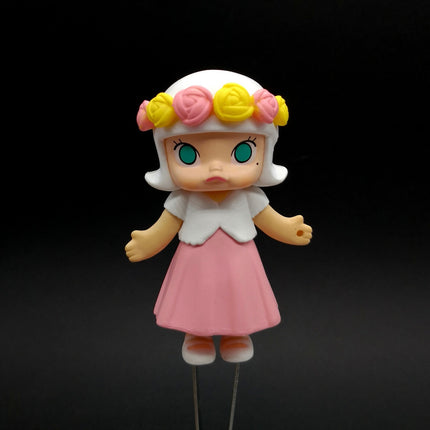 Molly Wedding Flower Girl with Rose Crown – 3" Cake Topper (Pre-Owned)