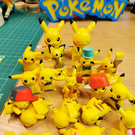 Pokemon Assorted Pikachu Mini Figure – Lot of 18 (Bandai, Pre-Owned)