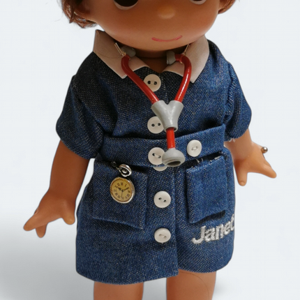 Custom Made Precious Moments Girl Doll – Blue Nurse Outfit (Pre-Owned)
