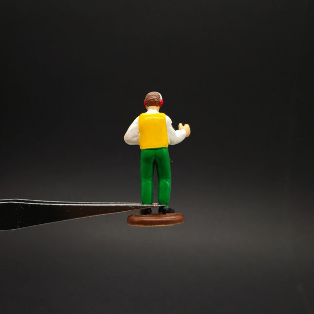 Miniature People Timekeeper Coach Crew – 1.75" Figure Race Car Diorama (Rare, Pre-Owned)