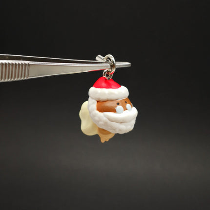 Nameko Mushroom as Santa Claus – 1.5" Keychain Charm (Pre-Owned)